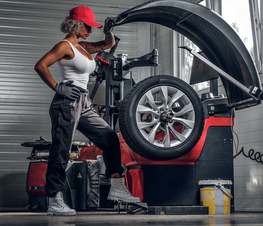 women doing car checkup